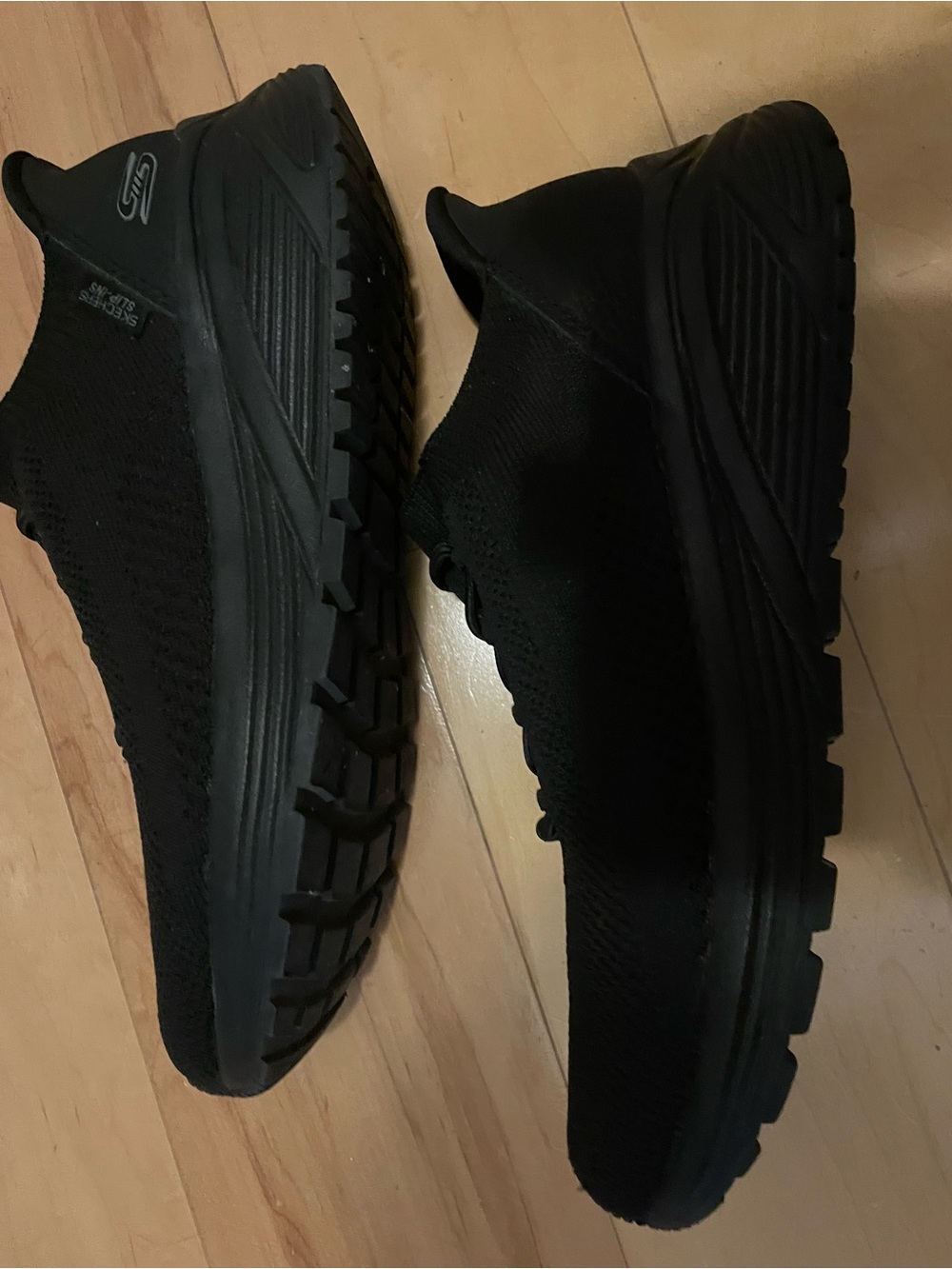 Skechers Black Slip-On Knit Sneakers